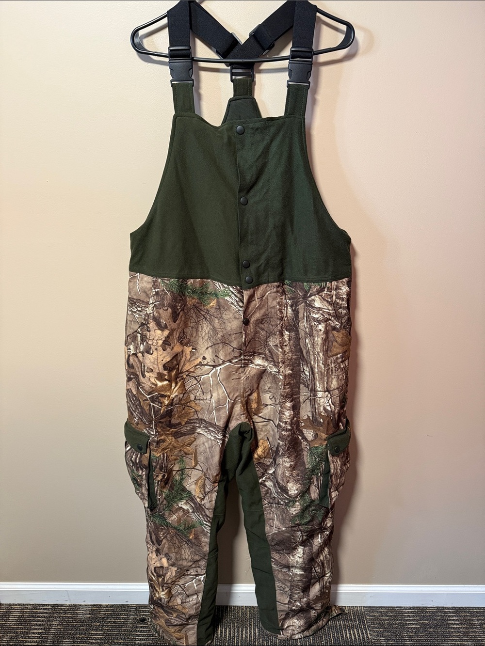 Men's Olive Green and Camo Hunting Bib Overalls